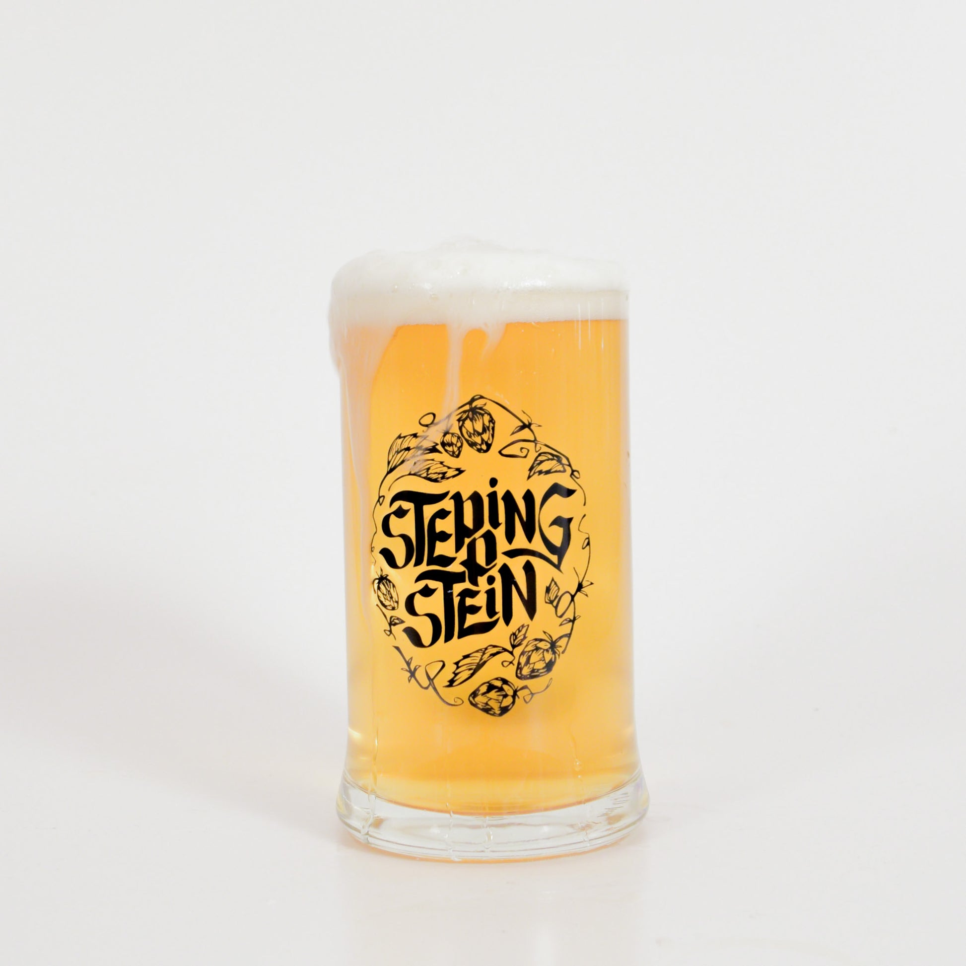 Beer Glass with handle, Logo - Stepping Stein